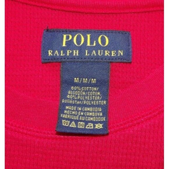 POLO Ralph Lauren red long sleeve lightweight thermal undershirt men's size M - Picture 4 of 4